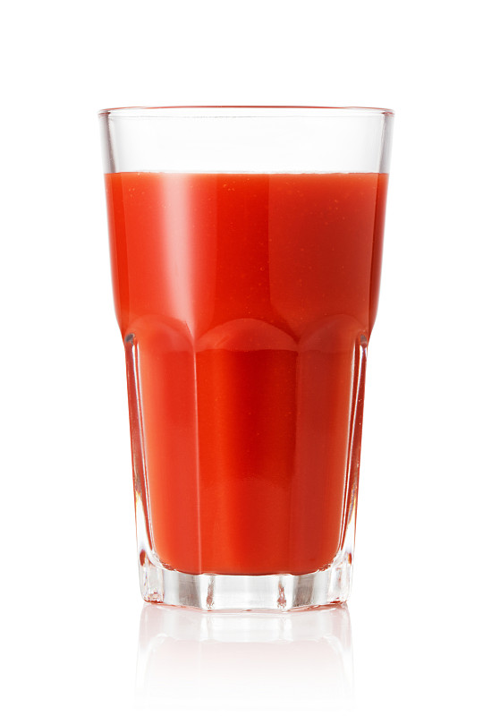 白色背景,番茄汁,玻璃杯,分离着色,垂直画幅,素食,无人,维生素,果汁,饮料