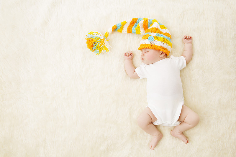 地毯,紧身衣裤,婴儿,新生儿,帽子,多色的,儿童,背景聚焦,留白,新的