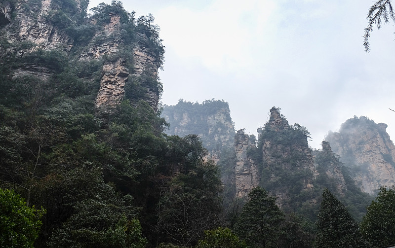 风景,武陵源,长沙,湖南省,沙岩,张家界,高处,山谷,岩石,自然公园