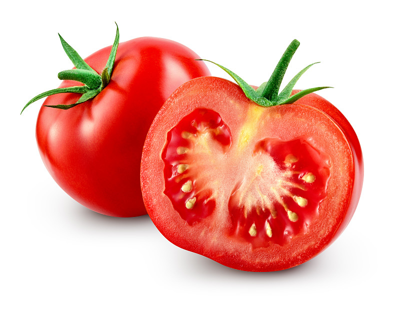 背景分离,切片食物,西红柿,分离着色,白色,有机食品,蔬菜,红色,白色背景,部分