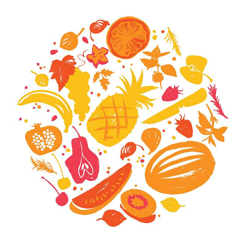 标签,模板,水果,红辣椒,黄色,阴影,果酱,绘画插图,素食,樱桃