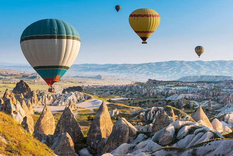 卡帕多奇亚,热气球,土耳其,在上面,天空,风,气球,石材,著名景点,风景