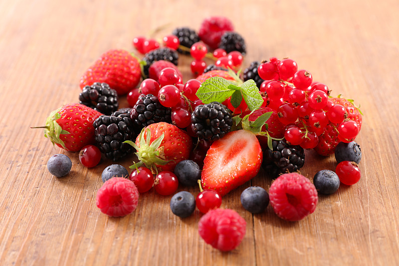 清新,水果,浆果,水平画幅,无人,果汁,夏天,甜点心,草莓,蓝莓