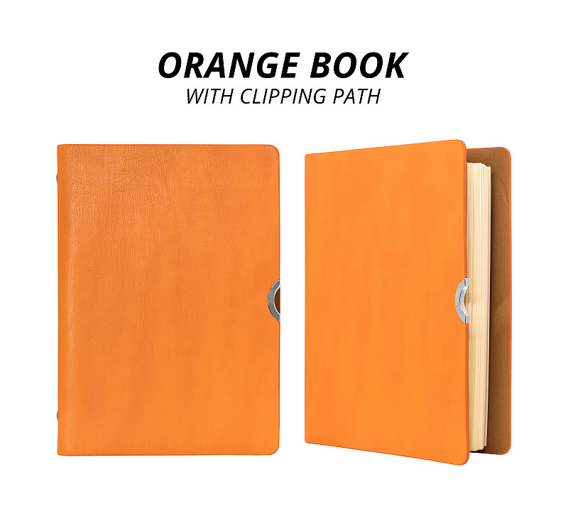 书,空白的,橙色,白色背景,背景分离,分离着色,办公室,正面视角,留白