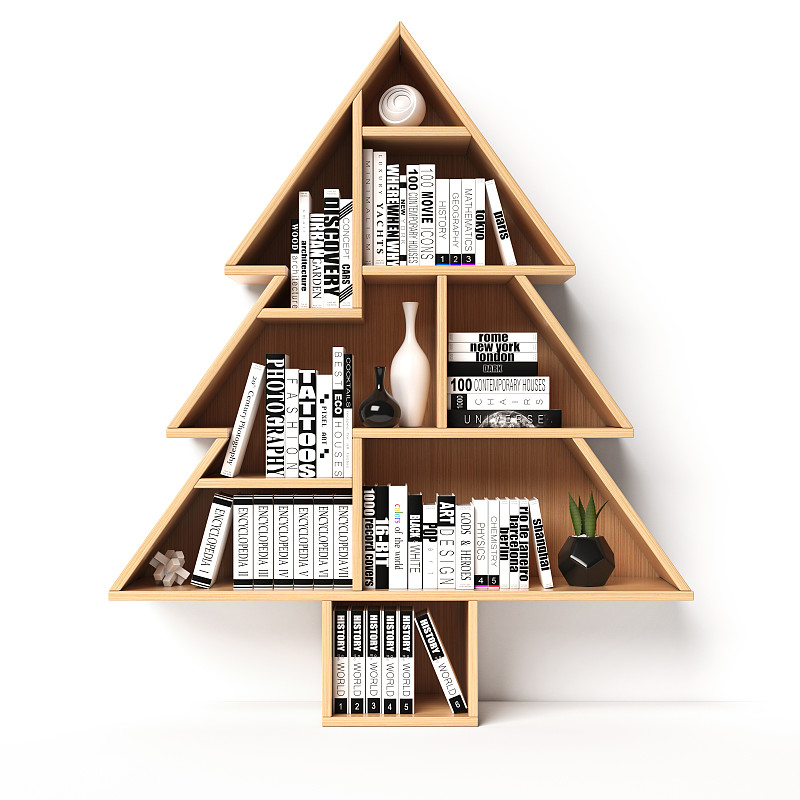 圣诞树,概念,礼物,书架,代表,贺卡,人造的,新的,形状