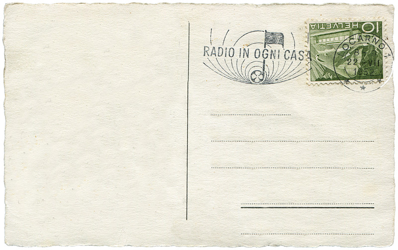 明信片,空白的,瑞士,1952,贺卡,古董,水平画幅,纹理效果,档案,消息