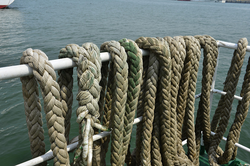 链,绳子,锚,电缆,水,重的,水平画幅,固定的,无人,邮轮