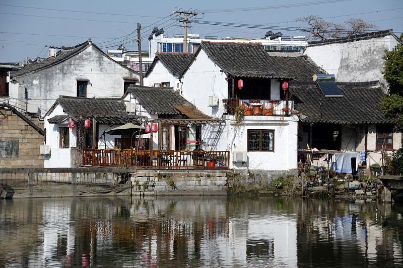 远古的,西塘古镇,水乡,水,天空,水平画幅,无人,传统,古老的,当地著名景点