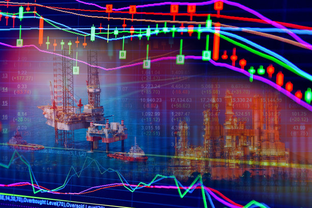 股票市场概念以海湾石油钻井平台和炼油行业为背景，双重曝光