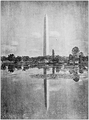 古董照片:美国华盛顿华盛顿纪念碑