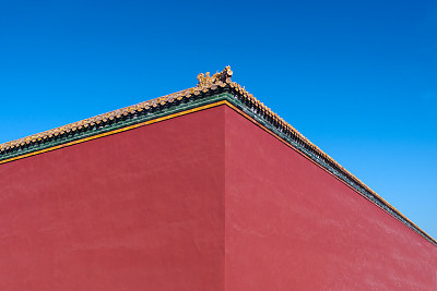 中国北京紫禁城的红墙