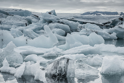 冰川冰，Jokulsarlon, Asturland，冰岛，欧洲