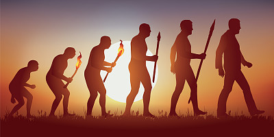 Theory of the evolution of the human silhouette of Darwin.