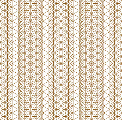无缝的传统日本几何装饰。金色线条。