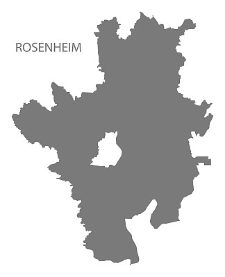 德国巴伐利亚州的罗森海姆格雷县地图