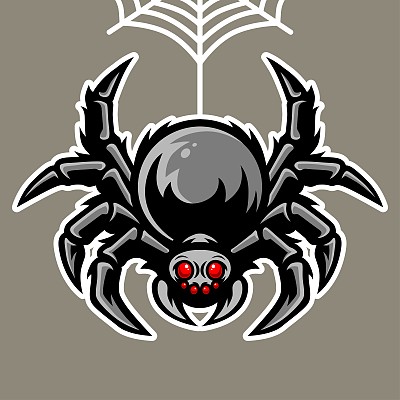 蜘蛛网上挂着一只蜘蛛吉祥物