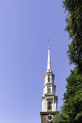 美国波士顿马萨诸塞州公园街教堂的钟楼