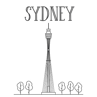 悉尼塔线艺术插图。