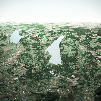 参见2019年7月南部的拜仁3D渲染地平线鸟瞰图