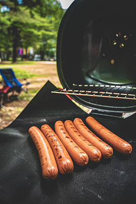 热狗香肠,健康烧烤 热狗香肠,健康烧烤