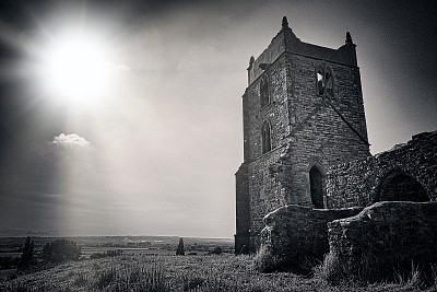 Burrow Mump church, Somerset, England