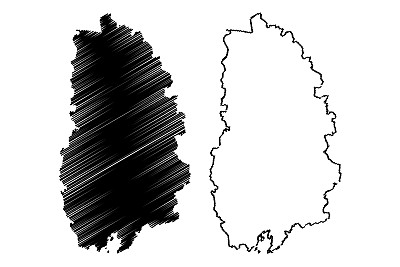 Orebro县(瑞典县，瑞典王国)地图矢量插图，草稿Örebro地图