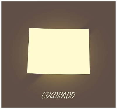 科罗拉多州地图矢量轮廓制图黑色和白色照明背景插图