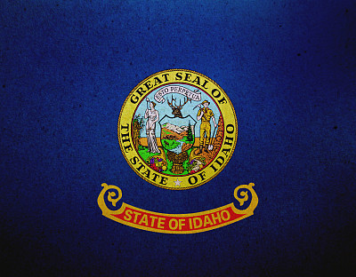 爱达荷州的垃圾旗印在纸上