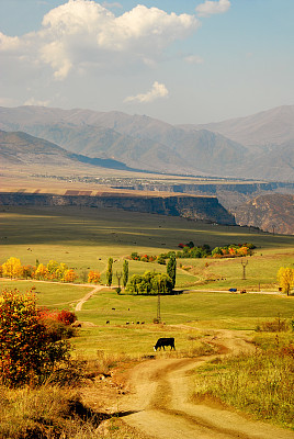 秋天的亚美尼亚山区景观。Lori地区。