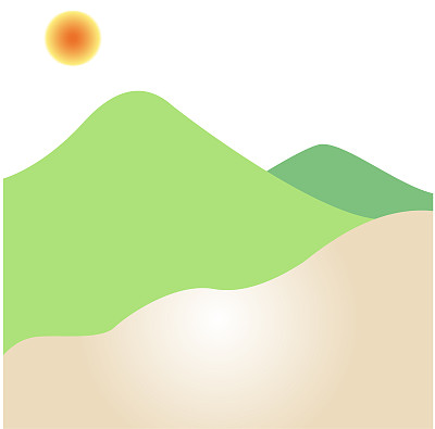 山地景观简单设计矢量插图