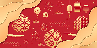 贺卡,春节,绘画插图,矢量,化学元素周期表,模板,传统,2020,灯笼