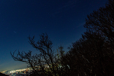 日本茨城县筑波山的夜景