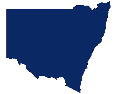 蓝色新南威尔士州地图