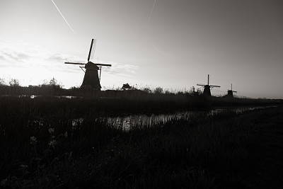 风车在Kinderdijk