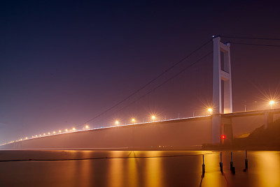江阴夜景,长江大桥,中国