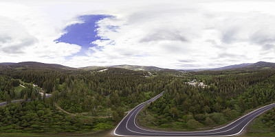 山路蜿蜒的山景(360度全景)