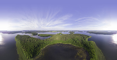 湖泊及岛屿景观(鸟瞰图)