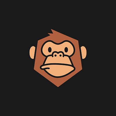 monkey chimp gorilla vector icon illustration