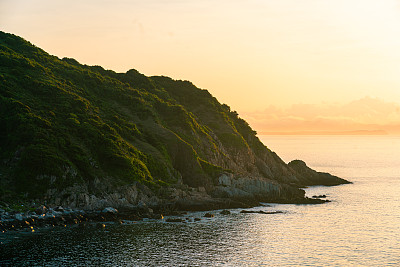 壮丽的日落在海上