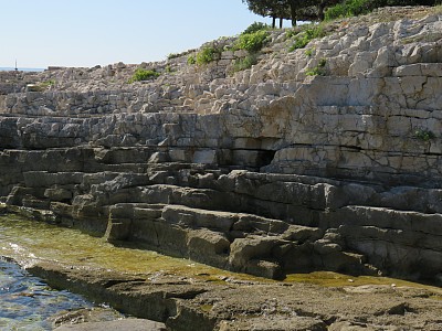 岩石，石滩，亚得里亚海，克罗地亚伊斯特里亚