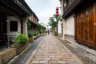 中国南京的古镇建筑和街道