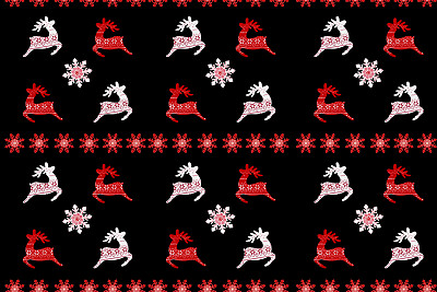 圣诞，几何无缝图案，雪花，圣诞老人驯鹿