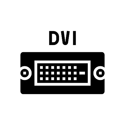 Dvi计算机端口字形图标矢量插图
