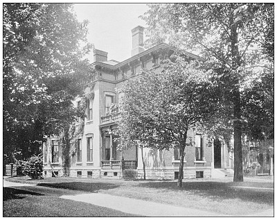 古董照片:哈里森总统的家，印第安纳州印第安纳波利斯