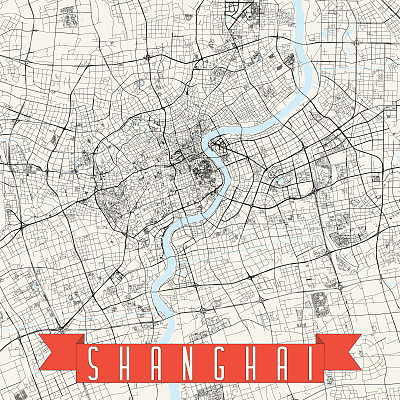 上海，中国矢量地图