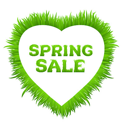 春季销售题词，草孤立上白。春季大卖场，清仓，季节性销售理念。