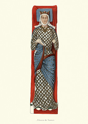 阿基坦的埃莉诺女王的雕像，12世纪在丰特弗罗修道院