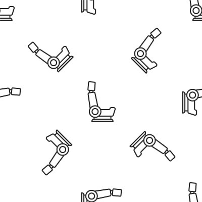 Grey line Car seat icon isolated seamless pattern on white background. Car armchair. Vector
