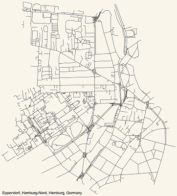 汉堡北区(贝兹尔克)埃彭多夫区街道道路图