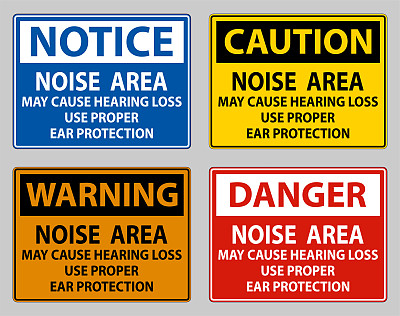 噪音区域可能导致听力损失使用适当的耳保护措施